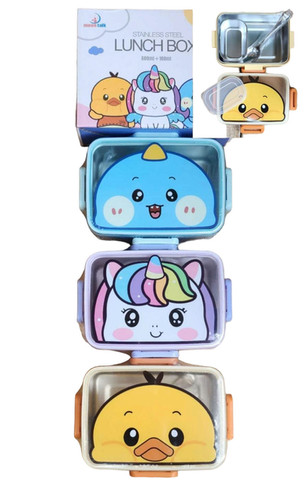 Lunch box steel for kids with steel spoon dabbi - premium quality tiffin box
