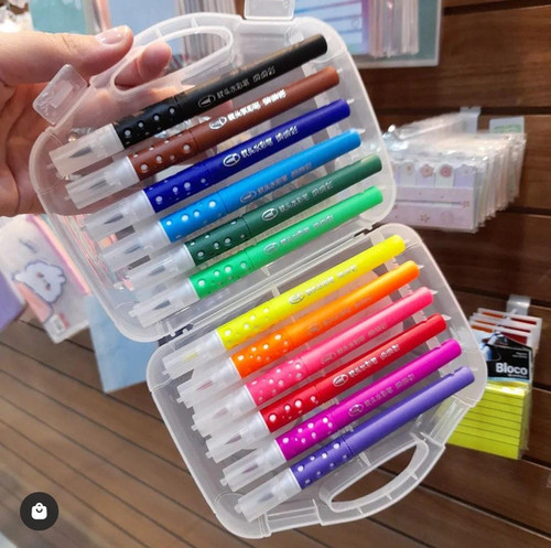 Paint brush sketch pen set of 12 shades return gift for kids