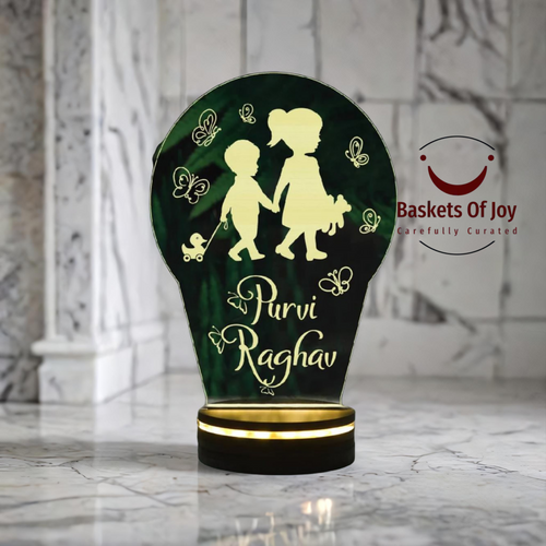 Personalised acralyic night lamp for kids birthday return gift unique gift