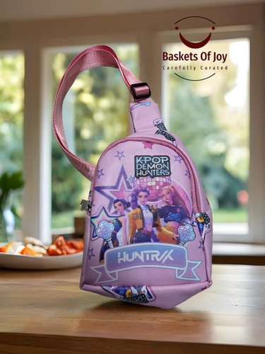 K pop huntrix theme chest bag for kids birthday