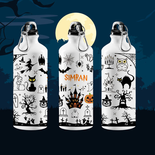 Halloween theme personalised water bottles for kids and adults