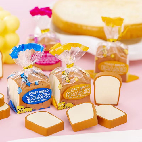Pack of 4 Bread Erasers - Quirky Fun for Creative Minds for kids