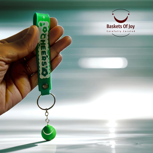 Football keychain green colour for kids football theme return gift