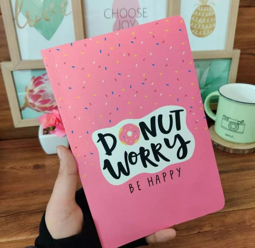 Donut Worry Be Happy Diary / book a5 size