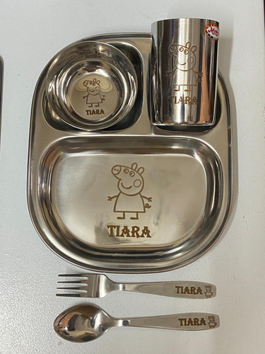Personalised 3-Section Thali Set for Kids