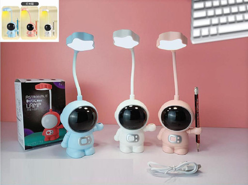 Astronaut Space USB Rechargeable LED Desk Lamp with pen stand for kids