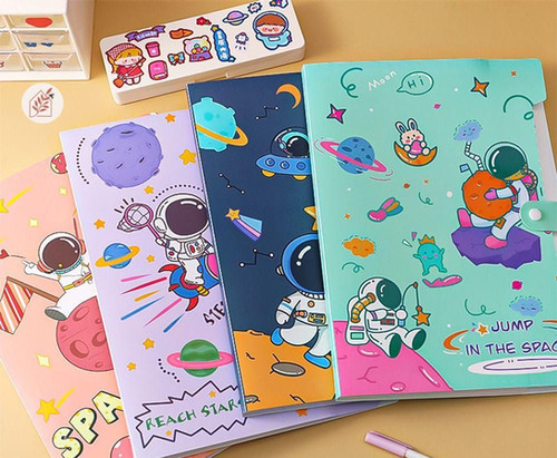 Space/unicorn piano Folder with Button Lock for kids gift birthday return gift