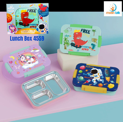 Cutie pie bento lunch box three sanction steel for kids