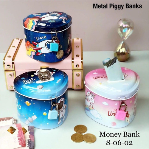 Heart Shaped Piggy Bank unicorn /space kids return gift