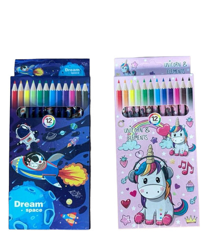 Pencil colour single set various themes best for birthday return gift (12 sets)